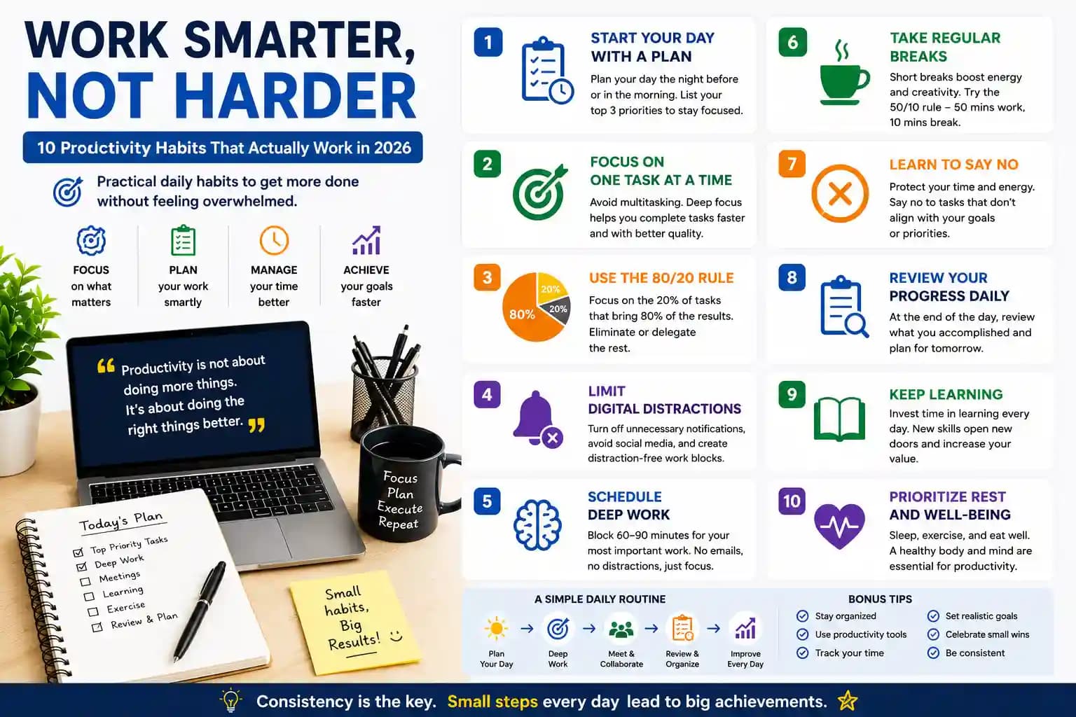 Work Smarter, Not Harder: 10 Productivity Habits That Actually Work in 2026