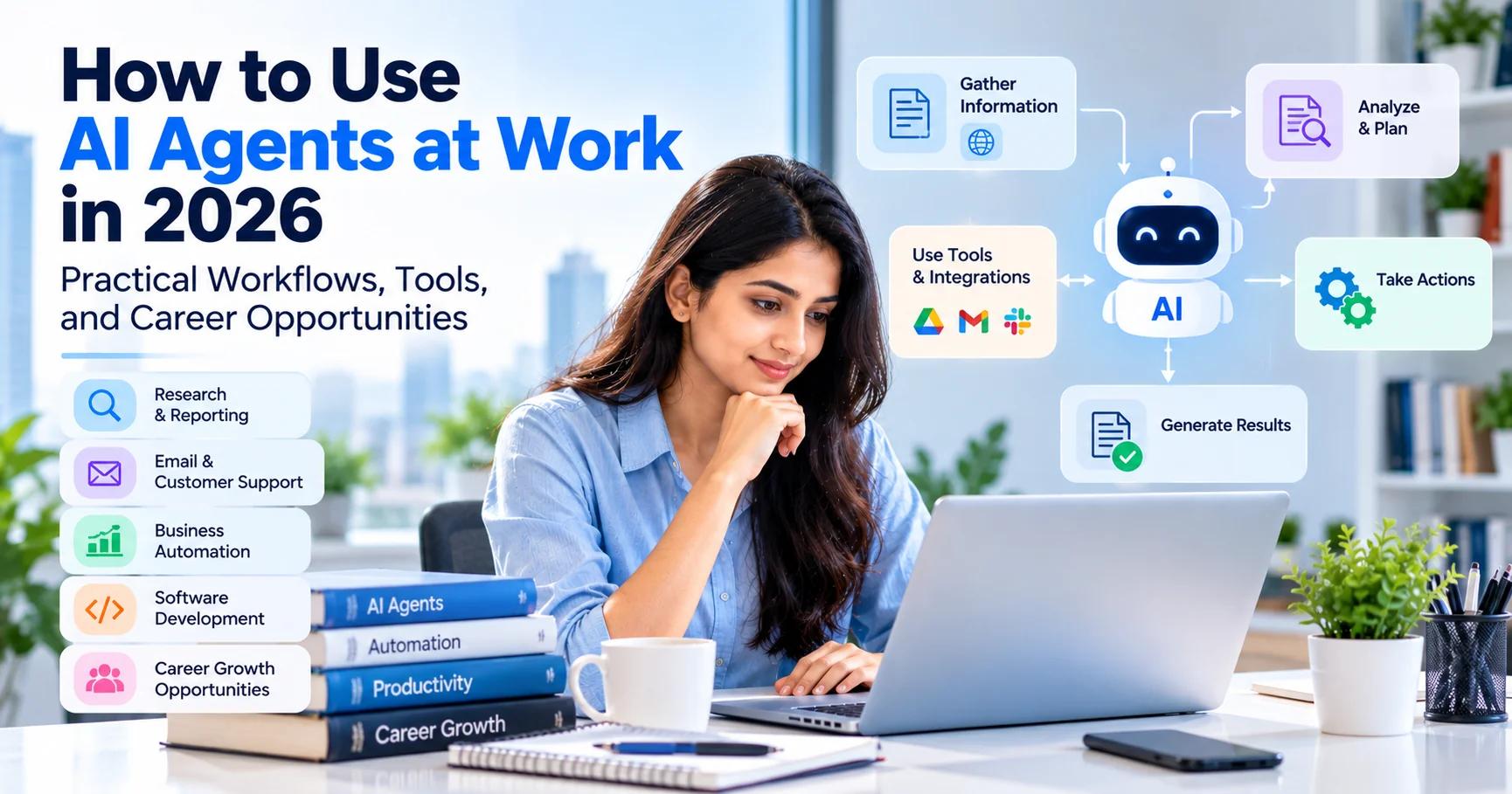AI agents helping professionals automate research, reporting, and workplace tasks