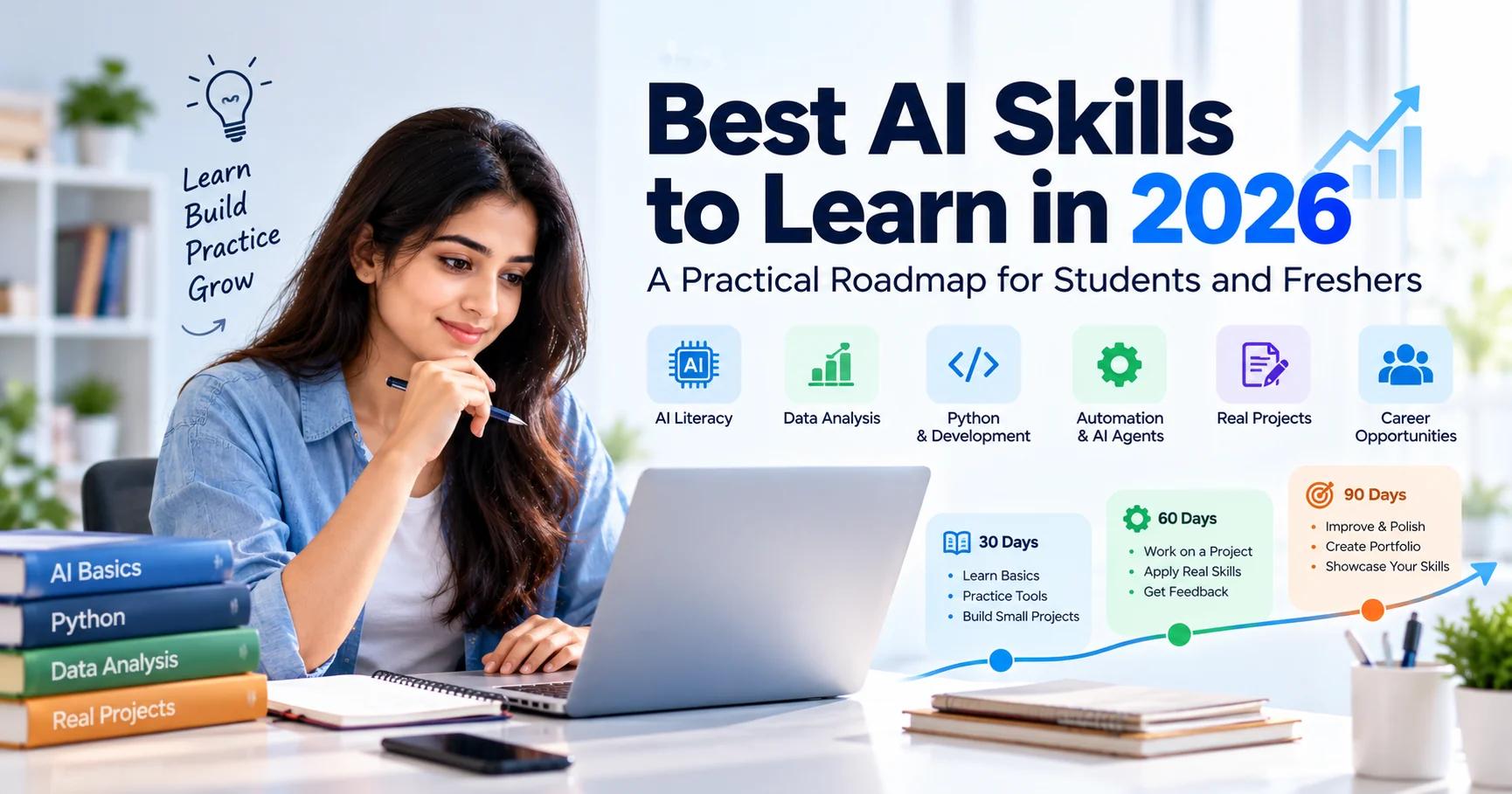 Student learning AI, Python, data analysis, and automation skills for career development