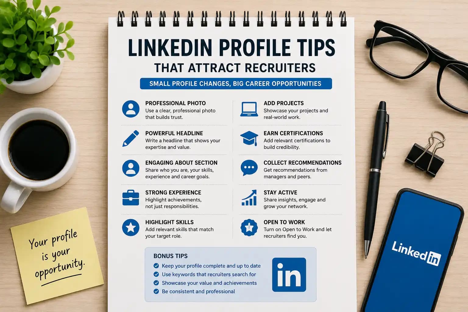 LinkedIn Profile Tips That Attract Recruiters